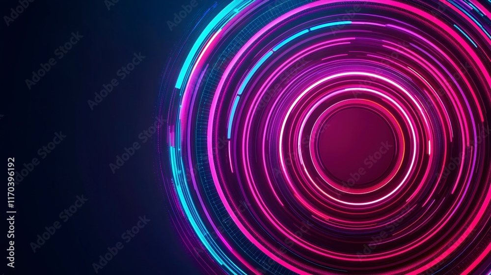 Vibrant Circular Neon Abstract Background Design Vibrant Circular Neon Abstract Background Design