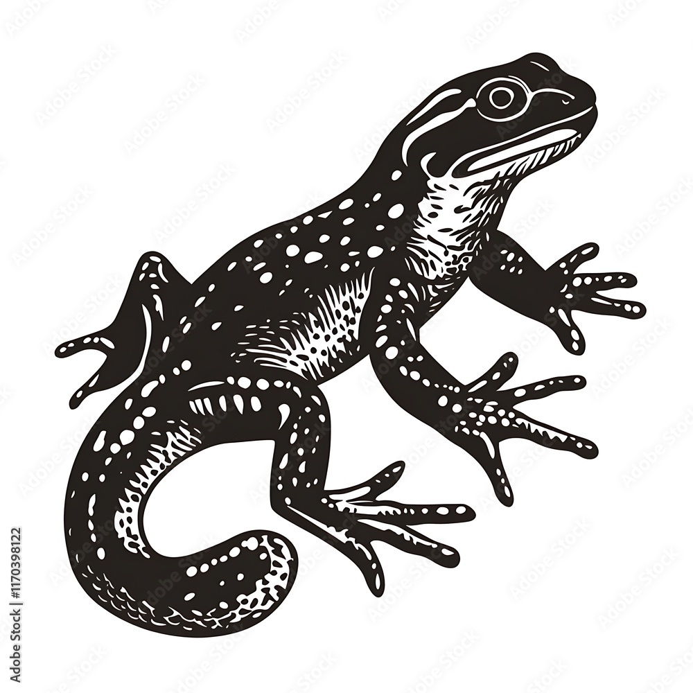 Fototapeta premium A detailed illustration of a lizard with a textured design.