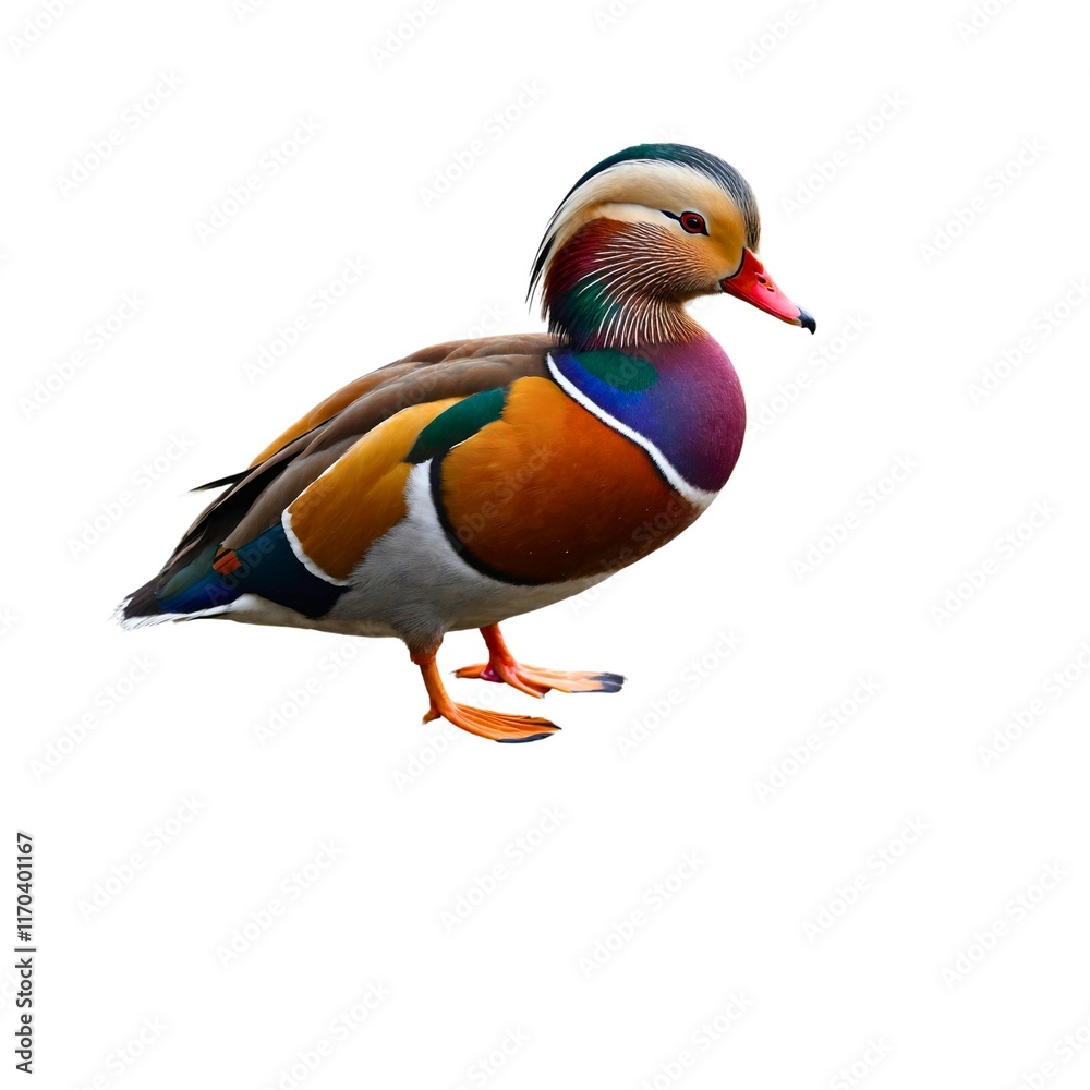 Mandarin Duck isolated on white background Mandarin Duck isolated on white background