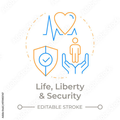 Εκτύπωση καμβά Life, liberty and security duo tone concept icon