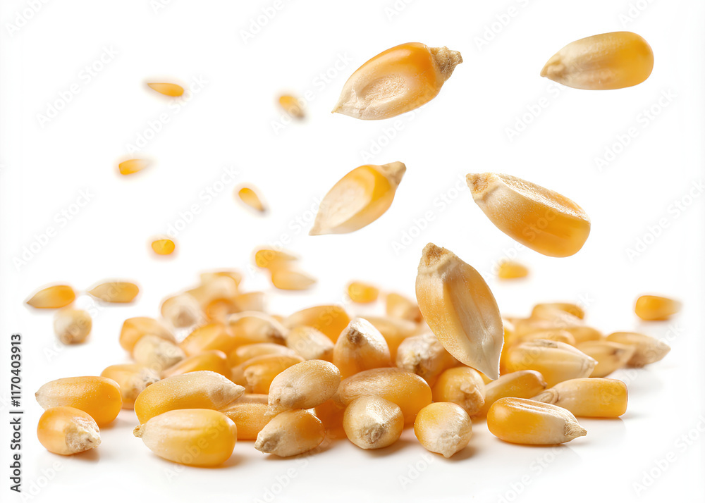 Corn Seed, On isolated white background. Clipping path Corn Seed, On isolated white background. Clipping path