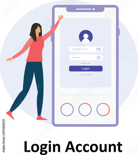 Login Account Vector illustration which can easily modify or edit