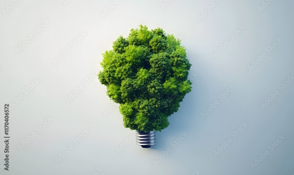 Green lightbulb shaped tree, eco concept. Green lightbulb shaped tree, eco concept.