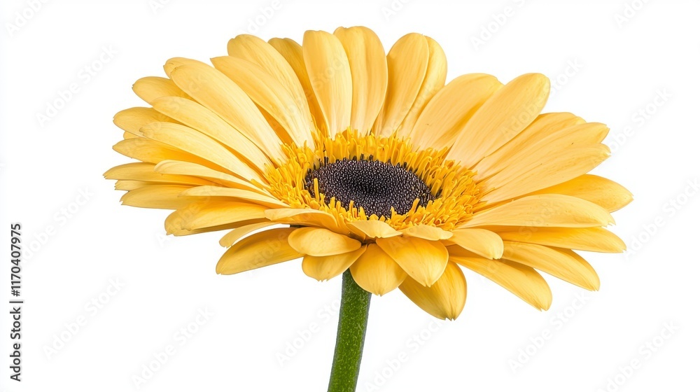Bright Yellow Flower Displaying Petals and Center in Close-Up Bright Yellow Flower Displaying Petals and Center in Close-Up