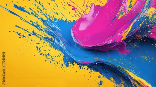 A vibrant abstract paint splash background with bold colors, great for making your graphics stand out with energy and creativity.