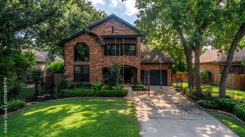 bright family house with fenced-in yard and swing set bright family house with fenced-in yard and swing set