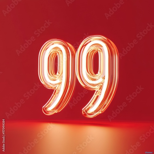 Gold number 99 light photo