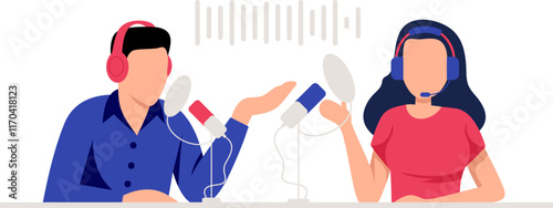 Guest Podcast Broadcasting Illustration