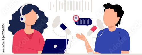 Guest Podcast Broadcasting Illustration