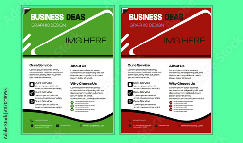 A bundle of 3 templates of  different color a4 flyer templatest .Corporate business flyer template creative design.Flyer Layout with Colorful Accents