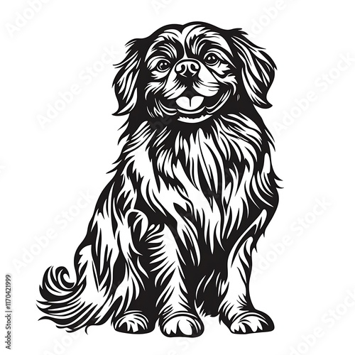 Wallpaper Mural A stylized illustration of a happy, fluffy dog sitting. Torontodigital.ca