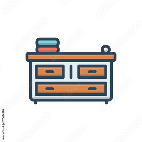 Color illustration icon for drawers