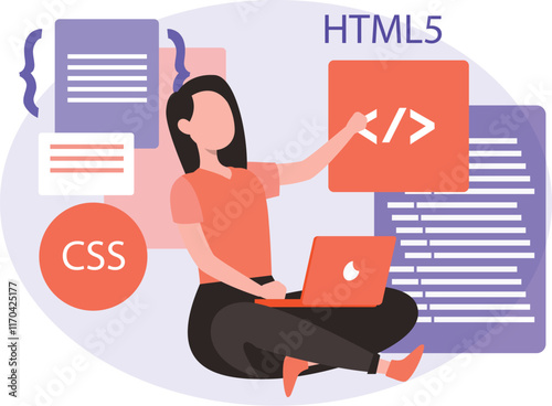 Html Programmer Vector Illustration