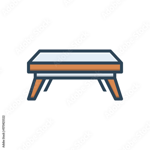 Color illustration icon for table