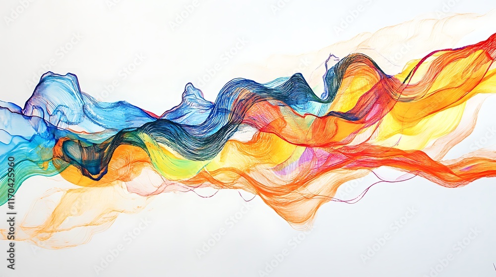 Fototapeta premium Abstract Colorful Wavelike Forms in Motion