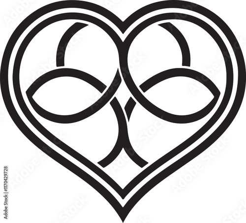 Heart-shaped line art vector EPS design, perfect for logos, decor, crafts, and romantic themes. High-quality, minimalist, and versatile for creative projects.