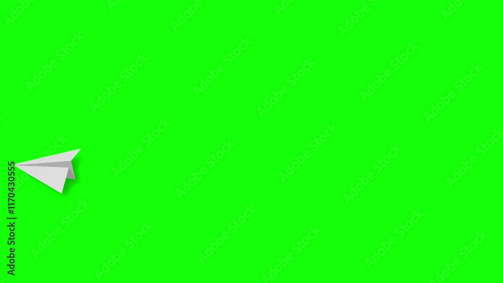 green screen animated paper plane for video editing 4k