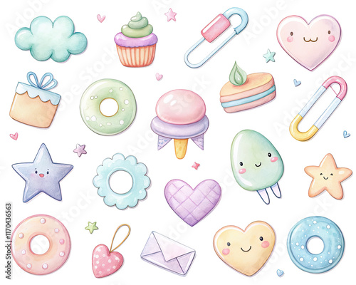 cartoon clip art collection pastel colors