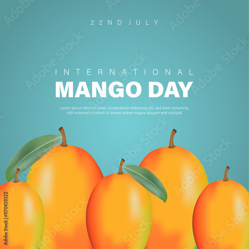 International mangos day vector template design with fresh mangos vector.