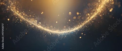Enchanted Elegance: Gold and Blue Particle Magic photo