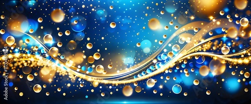 Enchanted Elegance: Gold and Blue Particle Magic photo