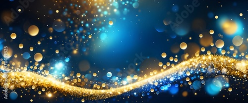 Enchanted Elegance: Gold and Blue Particle Magic photo