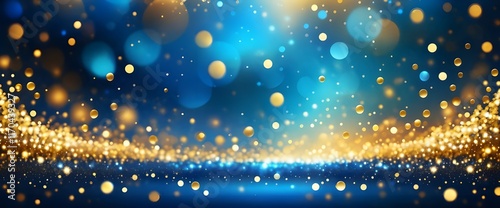 Enchanted Elegance: Gold and Blue Particle Magic photo