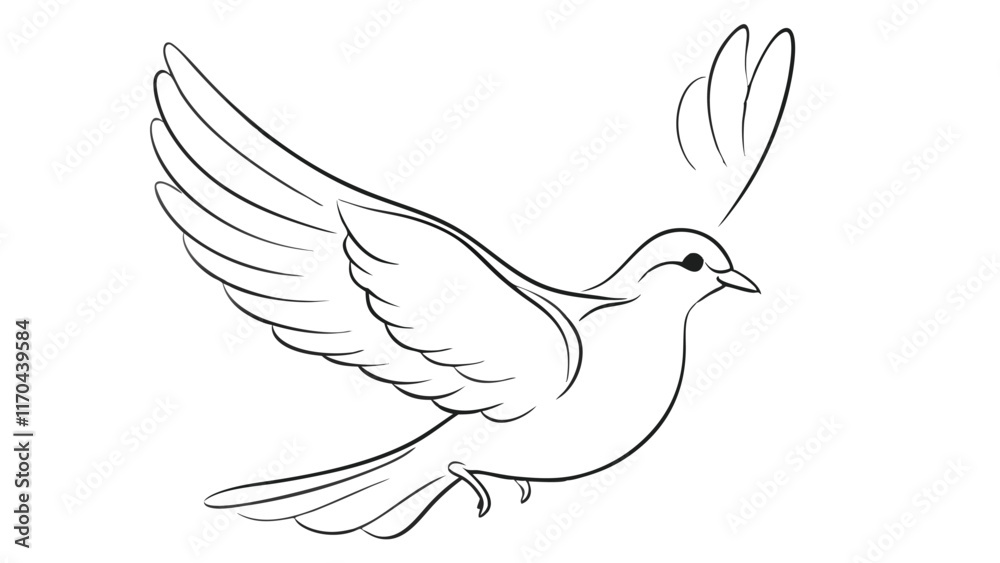 dove line art style vector illustration dove line art style vector illustration