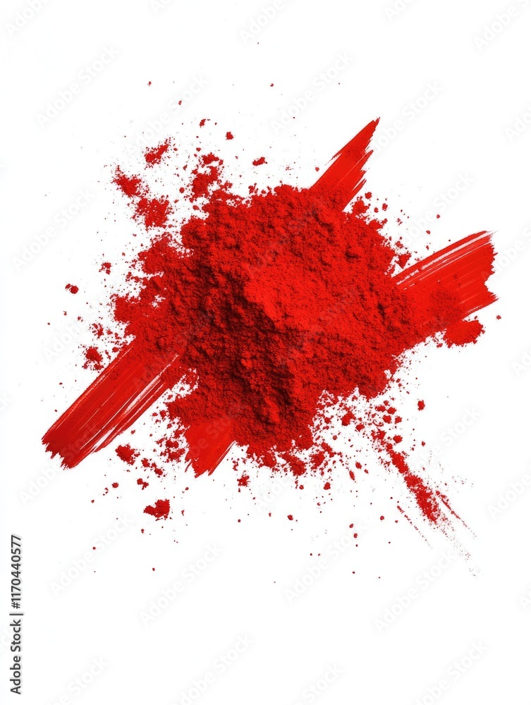 Red Powder on White Surface