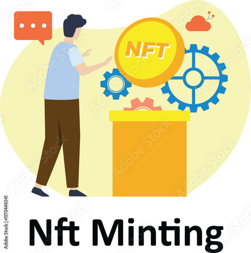NFT Minting : Vector Illustration