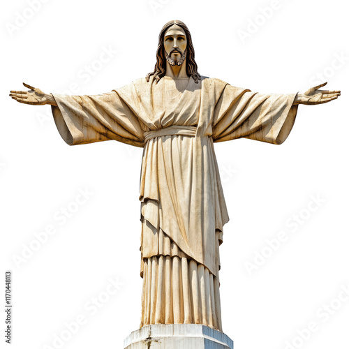Jesus Christ in Rio de Janeiro isolated on white background