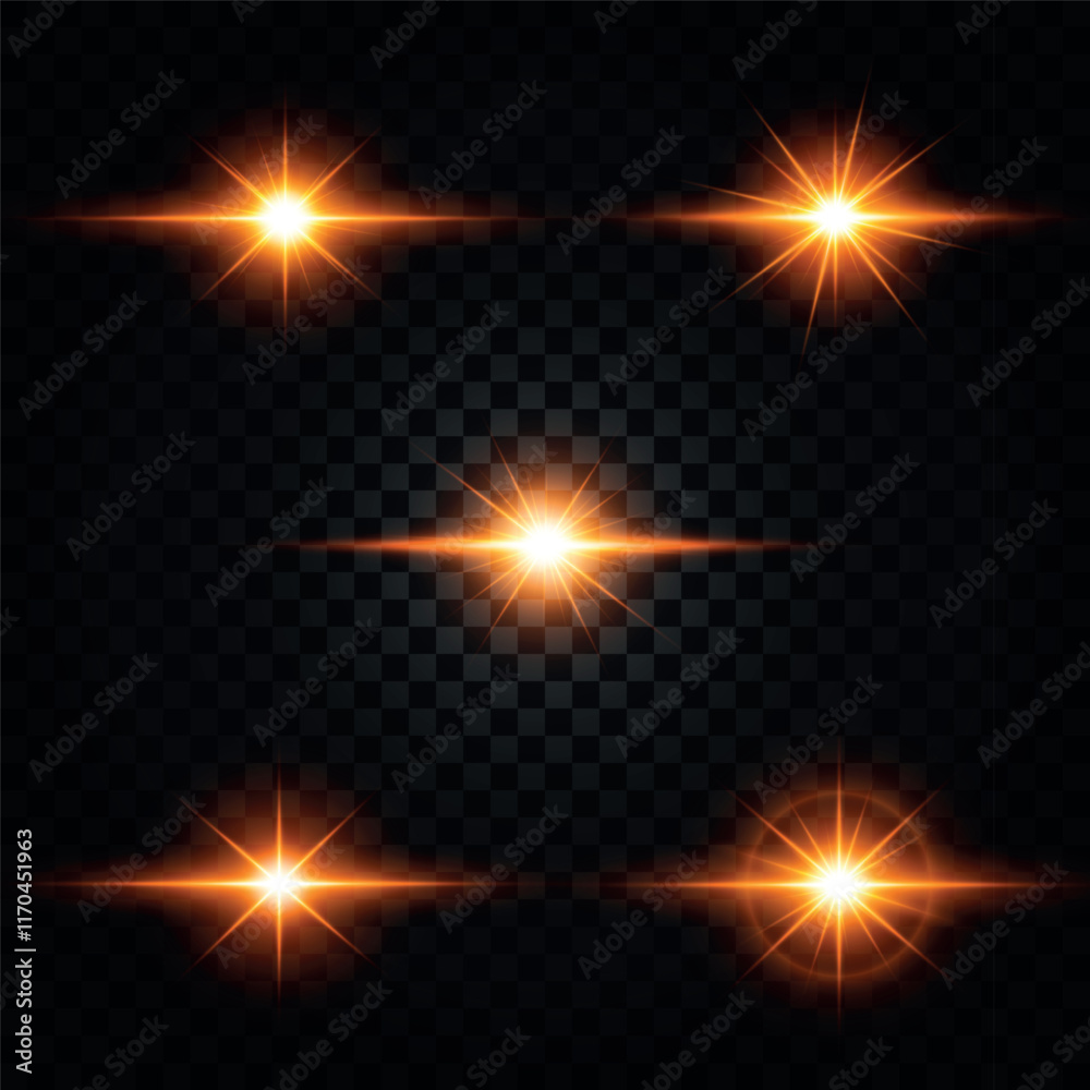 Set of bright flashes Set of bright flashes