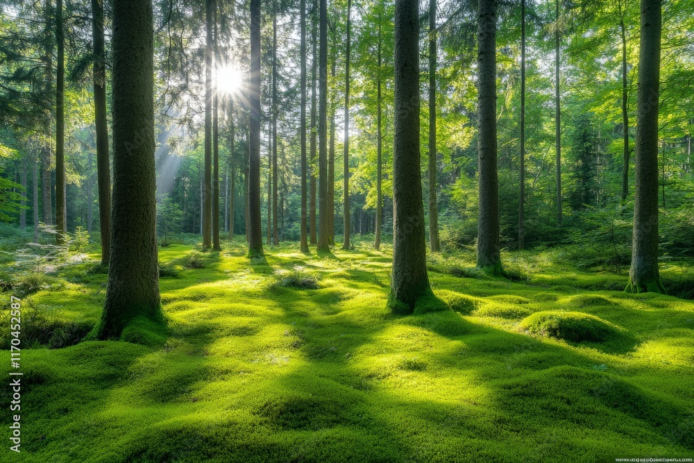 dense forest with towering tree dense forest with towering tree