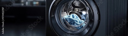 A close-up view of a washing machine