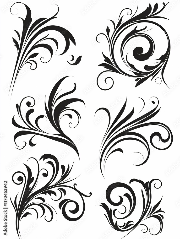 Versatile abstract swirl divider design featuring fluid lines and intricate patterns, perfect for enhancing modern graphics, branding, or web layouts. Versatile abstract swirl divider design featuring fluid lines and intricate patterns, perfect for enhancing modern graphics, branding, or web layouts.