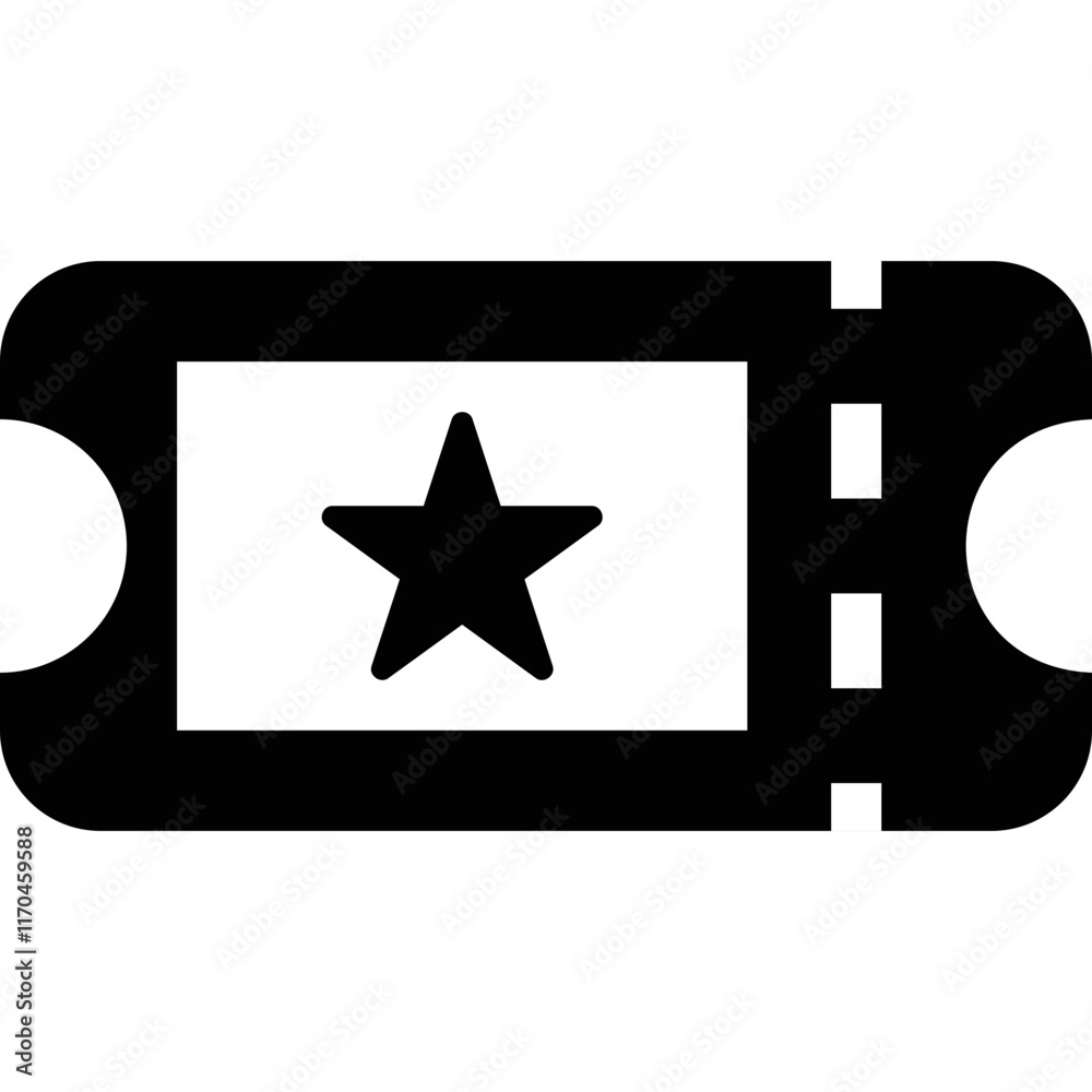 Cinema ticket simple vector icon Cinema ticket simple vector icon