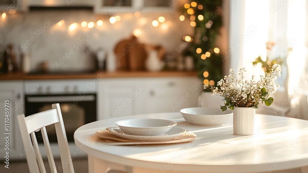 3d realistic living room and kitchen background with candles and light, warm tone environment 3d realistic living room and kitchen background with candles and light, warm tone environment
