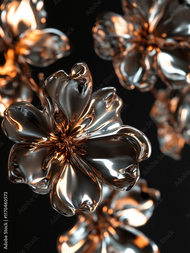 Fototapeta premium Close-up of shiny flowers