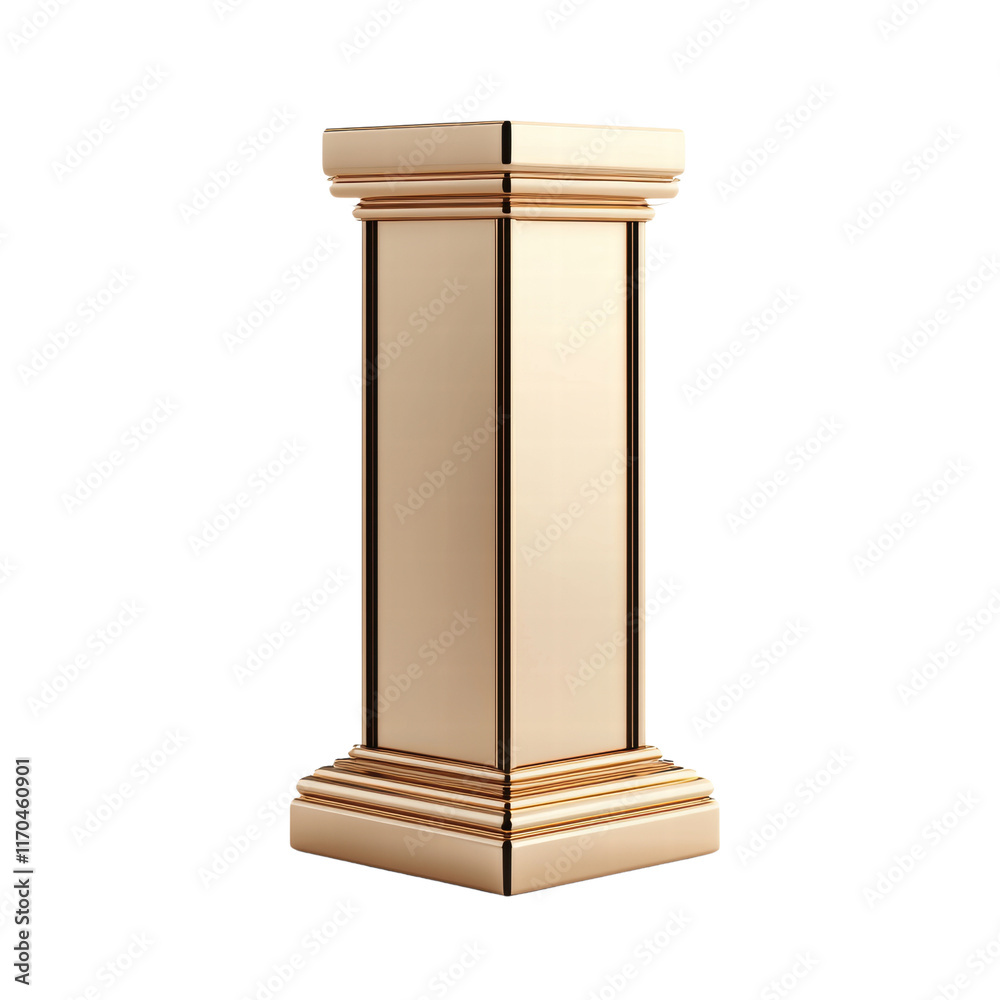 Elegant golden column with decorative details Elegant golden column with decorative details
