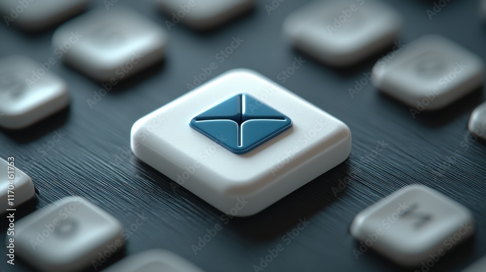 Minimalist Email Icon with Soft Lighting on Pale Blue Background Minimalist Email Icon with Soft Lighting on Pale Blue Background