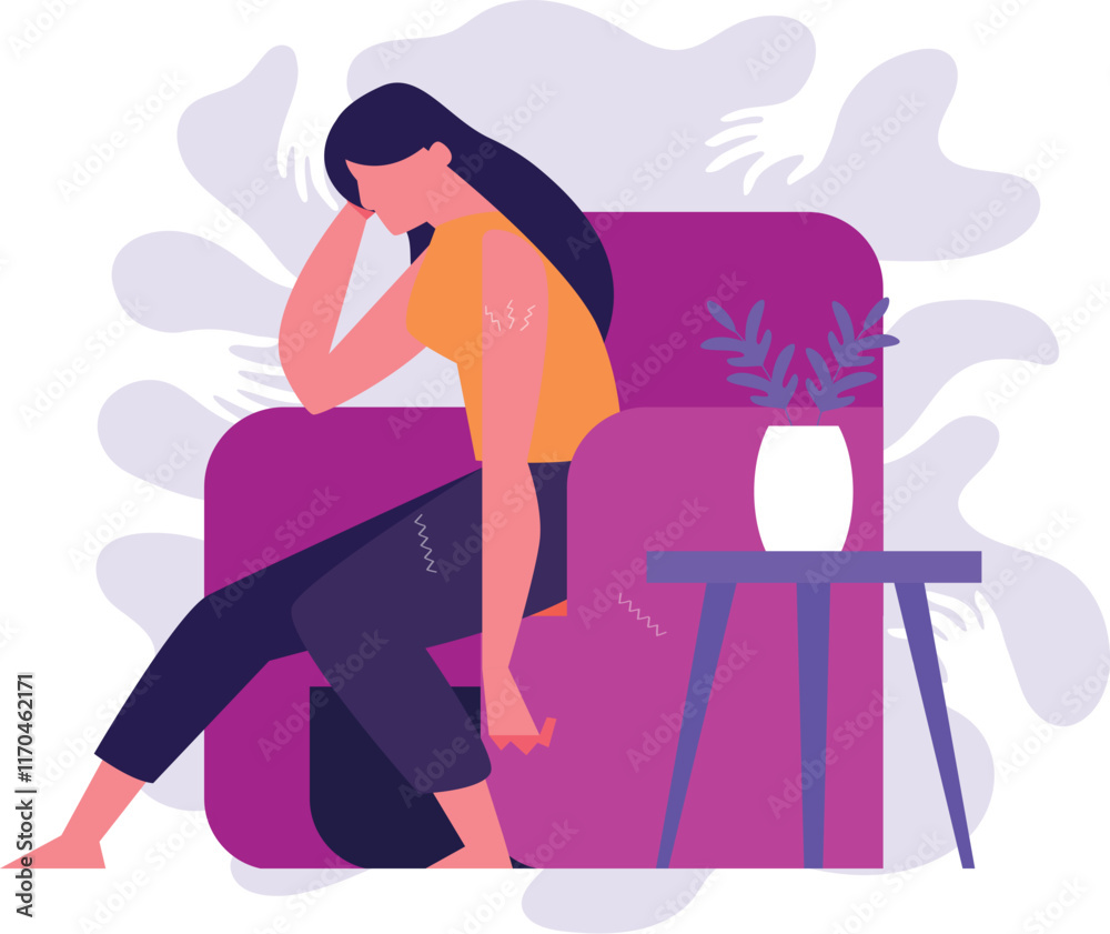 suffering disorder Vector Illustration