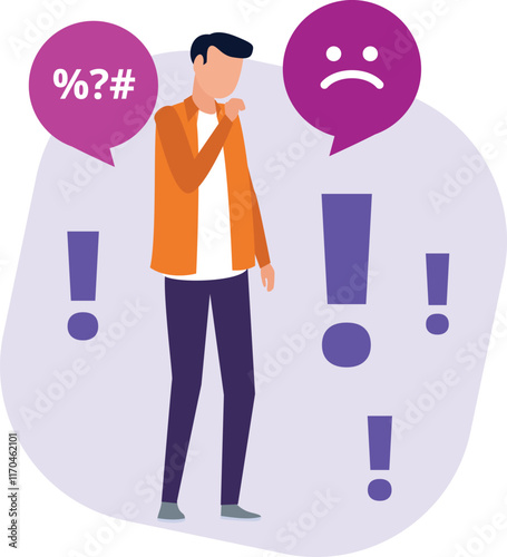 getting irritated Vector Illustration