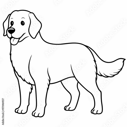Golden Retriever Coloring Page for Kids