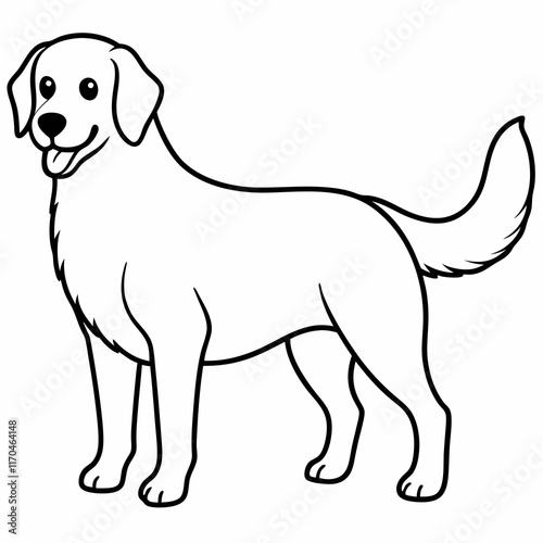 Golden Retriever Coloring Page for Kids