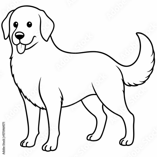 Golden Retriever Coloring Page for Kids