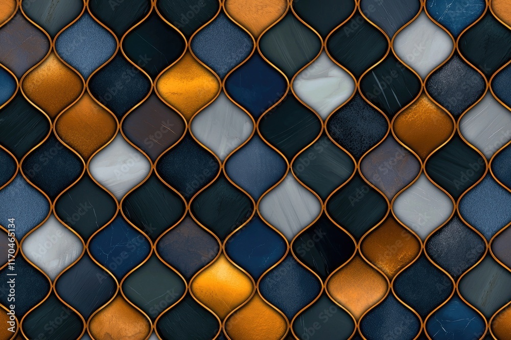 Fototapeta premium Vibrant mosaic pattern design digital art abstract background modern decor aesthetic viewpoint visual inspiration