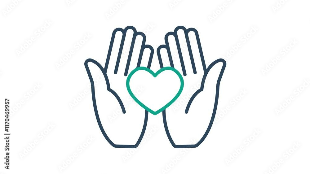 Kindness animated icon. animated icon related to donation and charity. suitable for user interface, provide visual feedback and more. animation with transparent background