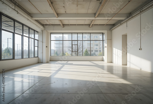 Minimalist Interior with Natural Light – Perfect for Home, Office, or Commercial Use  creating a serene and spacious atmosphere for potential use as a home, office, or commercial space