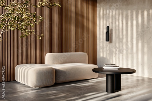 Modern Living Room Interior with Minimalist Furniture and Natural Lighting Features