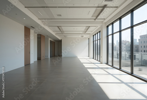 Minimalist Interior with Natural Light – Perfect for Home, Office, or Commercial Use  creating a serene and spacious atmosphere for potential use as a home, office, or commercial space